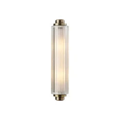 Wandlamp Nimal Double, IP44, kunststof, metaal, messing