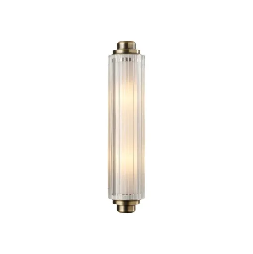Wandlamp Nimal Double, IP44, kunststof, metaal, messing