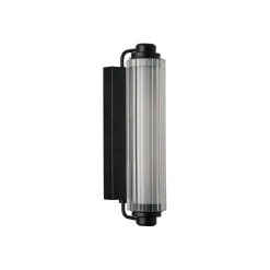 Wandlamp Nimal Double, IP44, kunststof, metaal. zwart