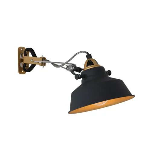 Wandlamp Nové met stekker, zwart