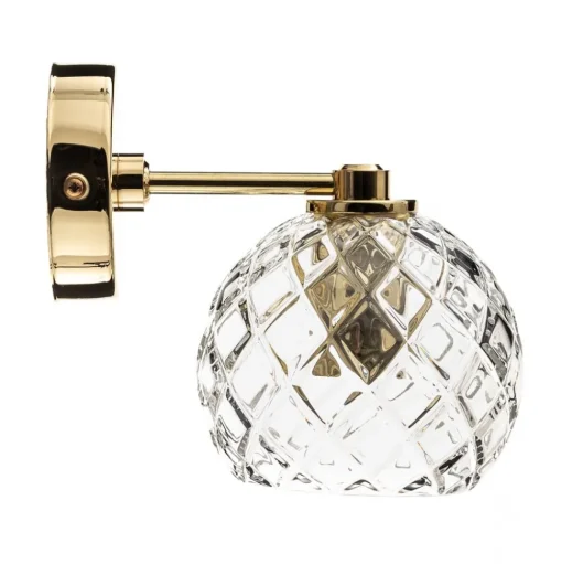 Wandlamp Odel met versierde glazen kap