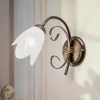 Wandlamp Odino, 1-lamp, bronskleurig, metaal, glas