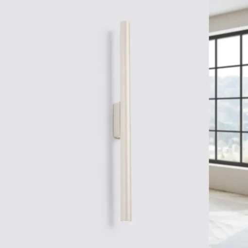 Wandlamp Pastelo, beige, hoogte 20 cm, staal, 2-lamps.
