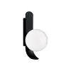 Wandlamp Polina, bolkap van glas, zwart
