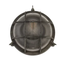 Wandlamp Porto, rond, zwart-zilver