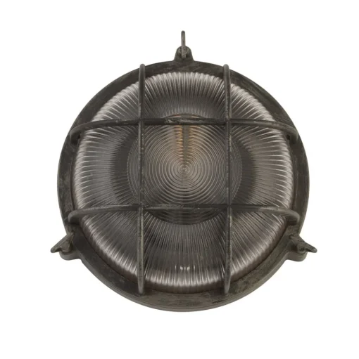Wandlamp Porto, rond, zwart-zilver