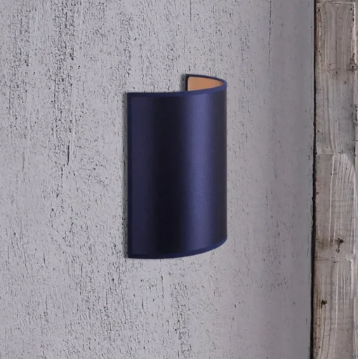 Wandlamp Satin van Atlas, donkerblauw/goud