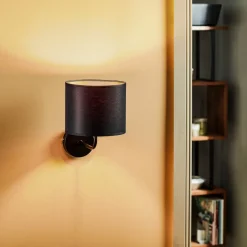 Wandlamp Soho cilindrisch zwart/goud
