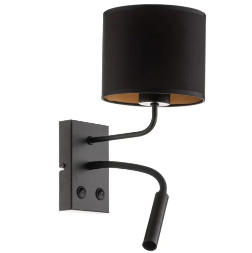 Wandlamp Soho cilindrisch leeslampje zwart/goud