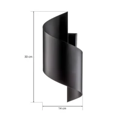 Wandlamp Spiner zwart, hoogte 30 cm, staal