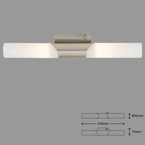 Wandlamp Splash, 2-lamps, mat nikkel