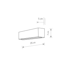 Wandlamp Straight XS, breedte 26 cm, zwart