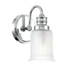 Wandlamp Swell IP44, 1-lamp, gepolijst chroom