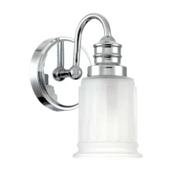 Wandlamp Swell IP44, 1-lamp, gepolijst chroom