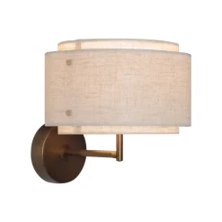 Wandlamp Takai met dubbellaags stoffen kap