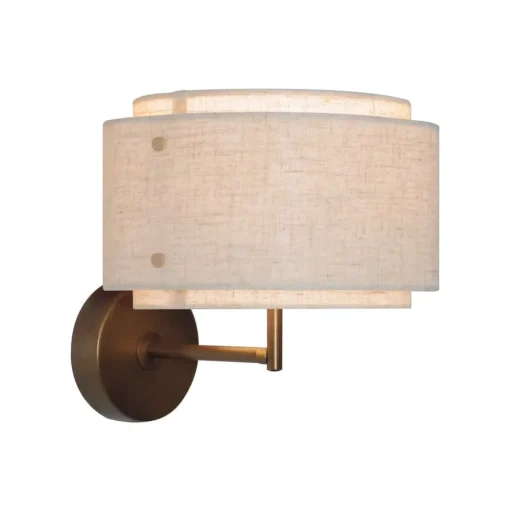 Wandlamp Takai met dubbellaags stoffen kap
