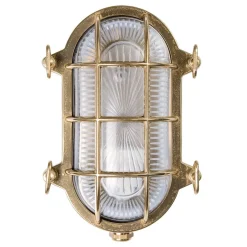 Wandlamp Tortuga ovaal 22,5cm messing nat./helder