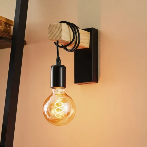 Wandlamp Townshend met houten element