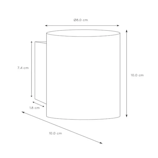 Wandlamp Xera, wit, Ø 8 cm, downlight, aluminium
