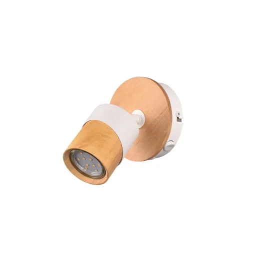 Wandspot Aruni van hout, 1-lamp, wit