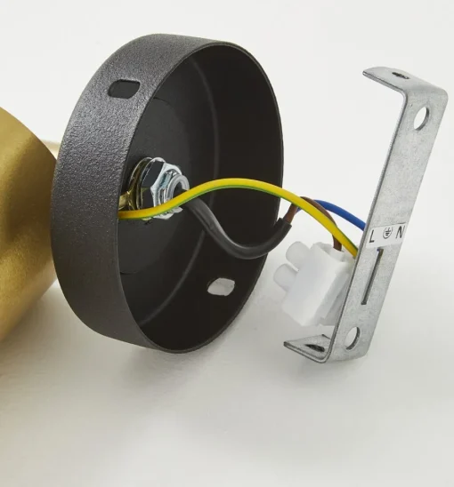 Wandspot Eye Spot 1-lamp, zwart/messing