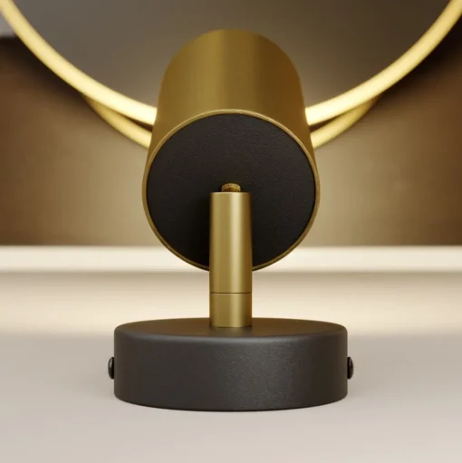 Wandspot Eye Spot 1-lamp, zwart/messing