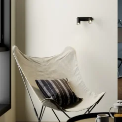 Wandspot Eye Spot 2-lamps, zwart