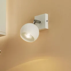 Wandspot Flame van staal, wit
