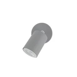 Wandspot Livia, grijs, 13 cm, metaal, verstelbaar, GU10