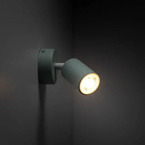 Wandspot Livia, groen, 13 cm, metaal, verstelbaar, GU10