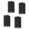 Wandspot Lucande Lavina, 17 cm, antraciet, 2-lamps, 4 stuks