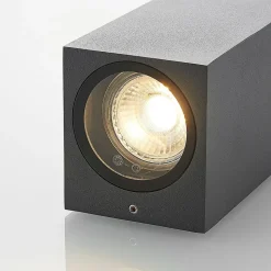 Wandspot Lucande Lavina, 17 cm, antraciet, GU10, 2-lamps.