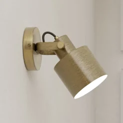 Wandspot Southery, 1-lamp, crème-goud geborsteld