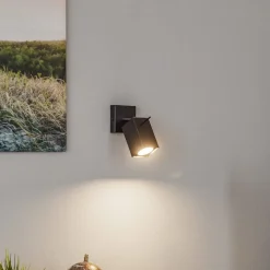 Wandspot Square, zwart, 1-lamp