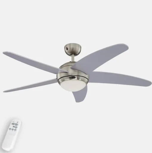 Westinghouse Bendan ventilator met licht, zilver