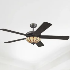 Westinghouse Comet T - Ventilator met Tiffany glas