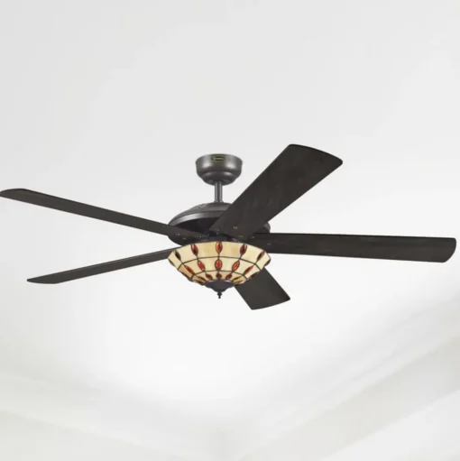 Westinghouse Comet T - Ventilator met Tiffany glas