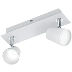 Wit-chroomkleurige LED spot Narcos - 2 lichtbr