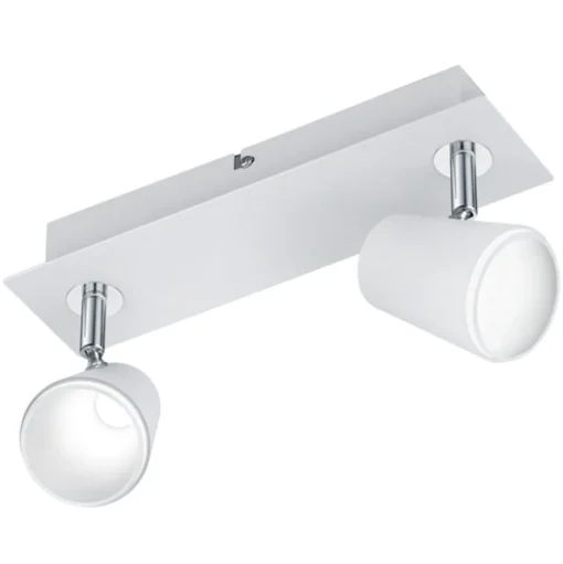 Wit-chroomkleurige LED spot Narcos - 2 lichtbr