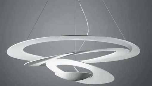 Witte design hanglamp Pirce, 67x69 cm