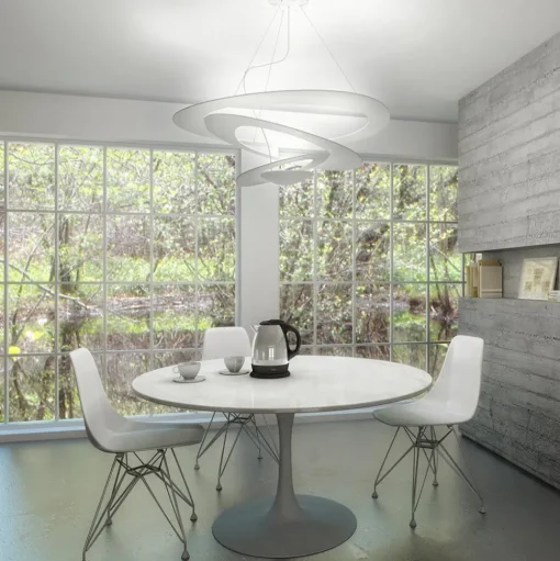Witte design hanglamp Pirce, 67x69 cm