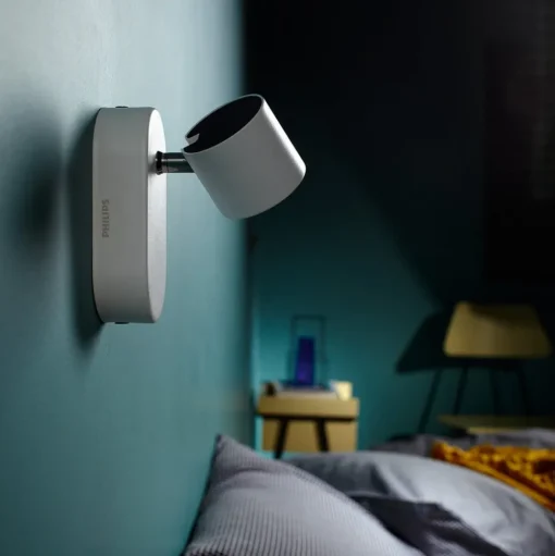 Witte LED-wandlamp Star, zwenkbaar