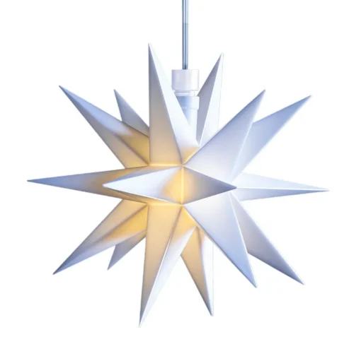 Witte, 18-puntige ster 12 cm