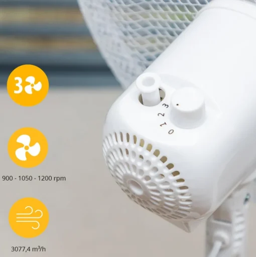 Witte tafelventilator VE-5727 met 3 instellingen