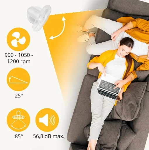 Witte tafelventilator VE-5727 met 3 instellingen