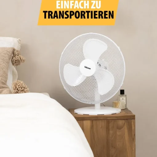 Witte tafelventilator VE-5727 met 3 instellingen