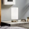 Witte textielen tafellamp Clarie