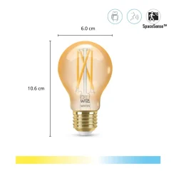 WiZ A60 LED lamp Wi-Fi E27 7W amber CCT