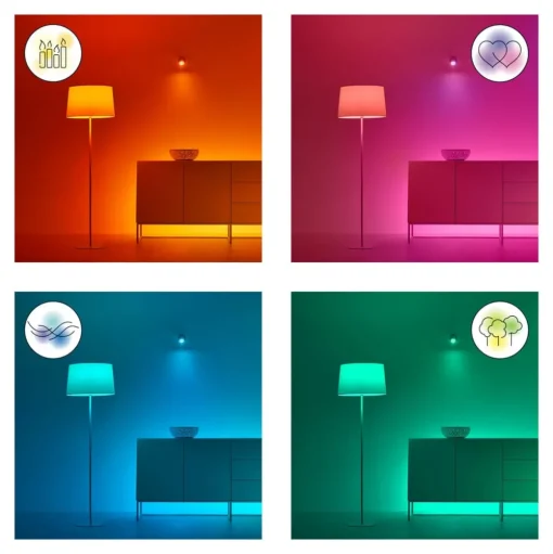 WiZ A60 LED mat WiFi E27 8,5W RGBW afstandsbediening set van 2