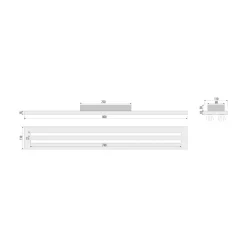 Woody LED plafondlamp, lengte 80 cm, eiken/zwart, 3.000 K